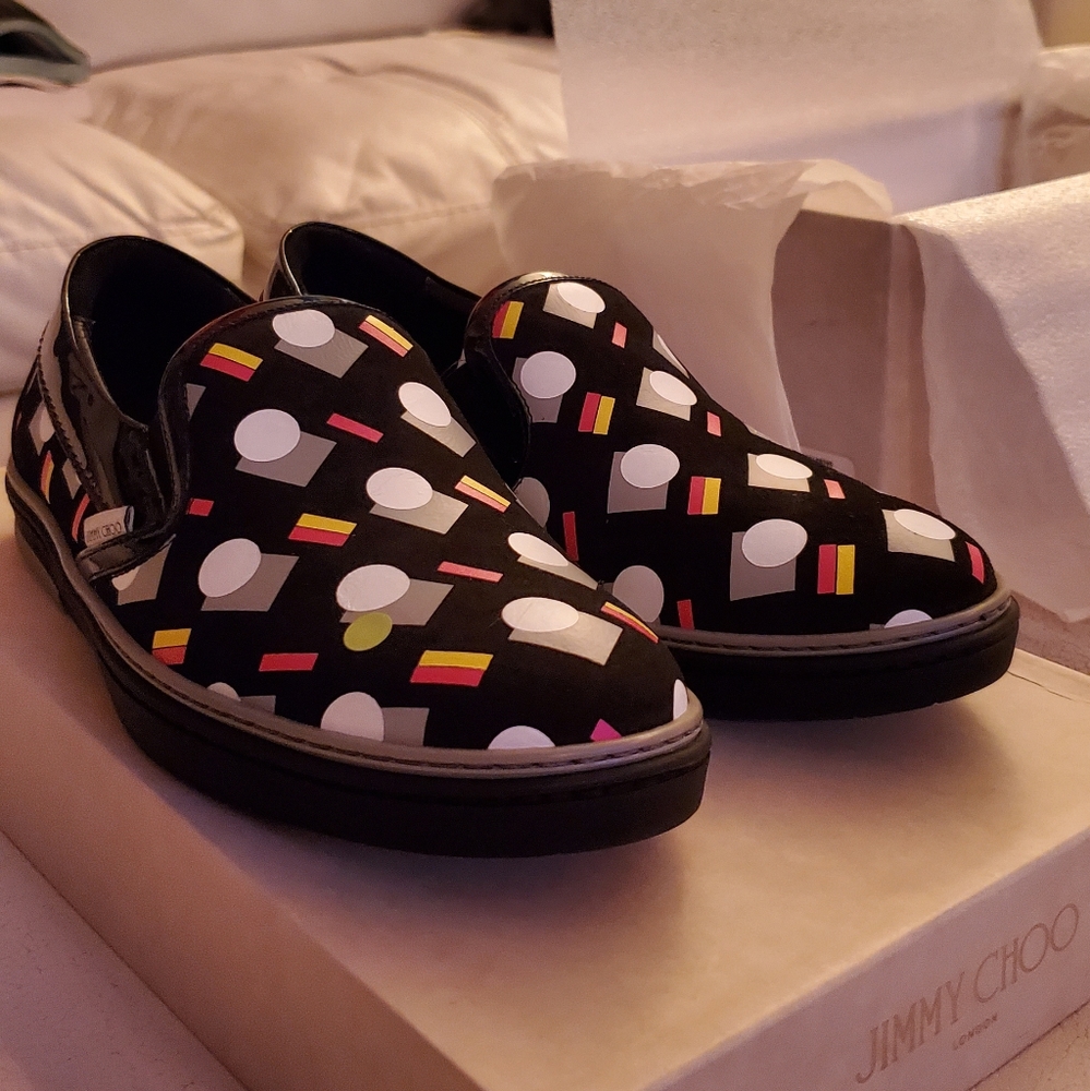 Jimmy Choo Grove Black Mix Designer Slip On